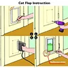 Cat Flap Door with 4 Way Security Lock Cat Dogs Flap Doors Cat Puppy Safety Gate