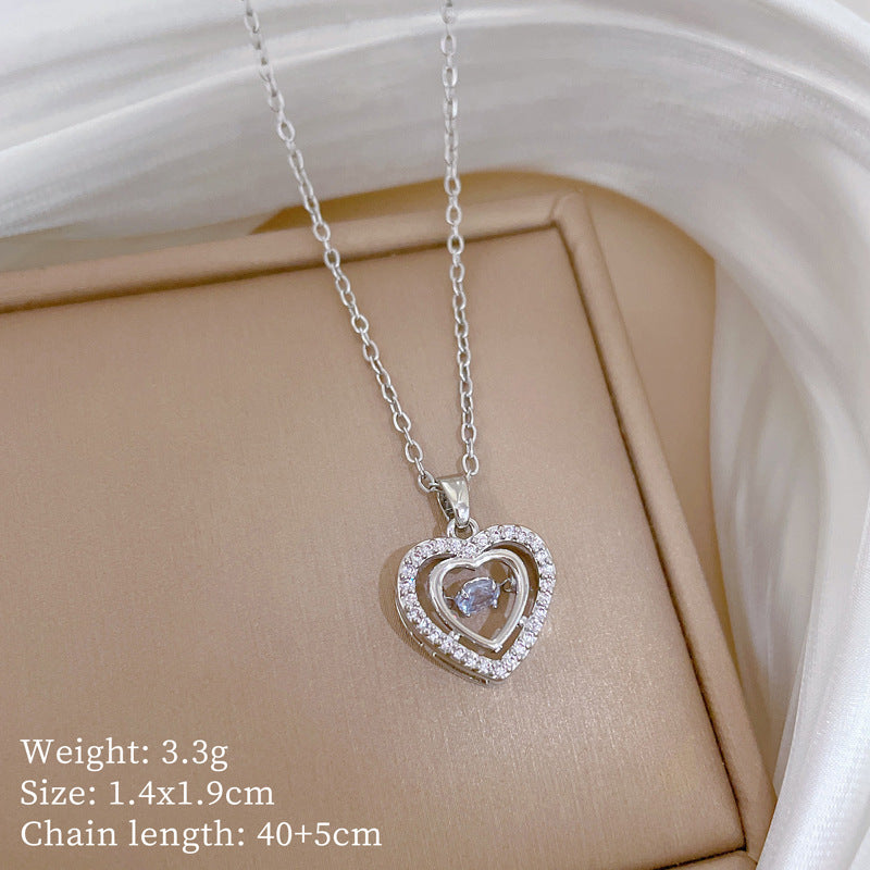 Copper Micro-Inlaid Cross Fashionable And Gorgeous Full Diamond Necklace For Women All-Match Clavicle Chain Titanium Steel