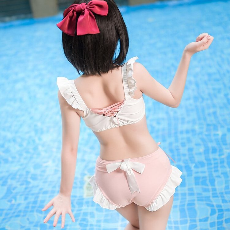 kawaii pink swimsuit