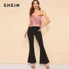 SHEIN Sexy Glamorous Pink Layered Hem Bodice Jacquard Velvet Cami Backless Top Women 2019 Summer Party Highstreet 2019 Vests