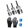Pipe Threader Set with Sealing Tape& Gloves Internal & External Pipe Threading Tool for 1/2 & 3/4 & 1in PVC/Plastic Water Pipe Repair