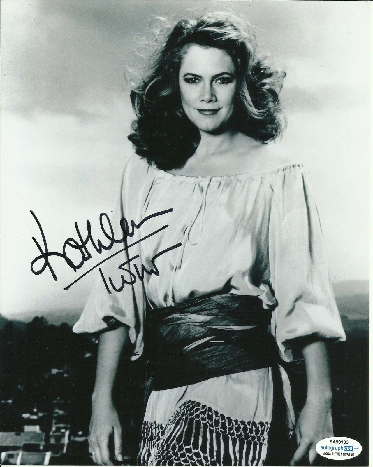 KATHLEEN TURNER SIGNED ROMANCING THE STONE Photo Poster painting UACC REG 242 (6) ALSO ACOA CERT