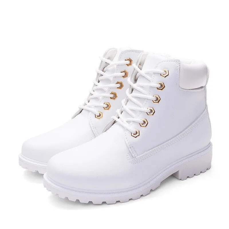 autumn boots woman Martin boots women's boots large size short boots big toe shoes rhubarb boots women's shoes  patent leather