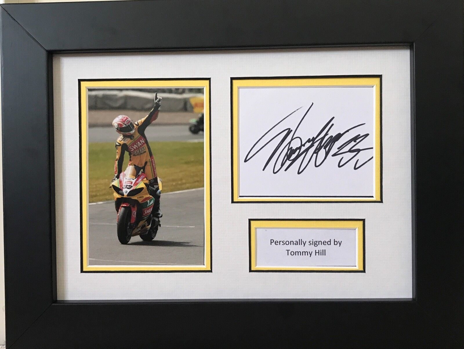 TOMMY HILL HAND SIGNED AUTOGRAPH FRAMED Photo Poster painting YAMAHA BSB CHAMPION.