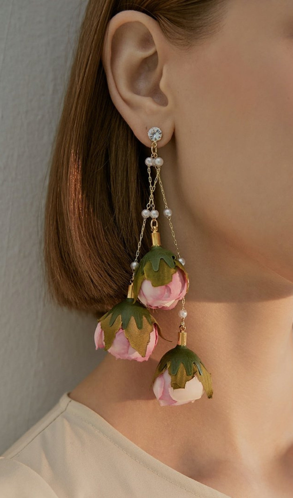 Aisha Imitation Rose Tassel Earrings
