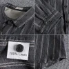 Casual Striped Washed Linen Breathable 3/4 Sleeve Vacation Shirt