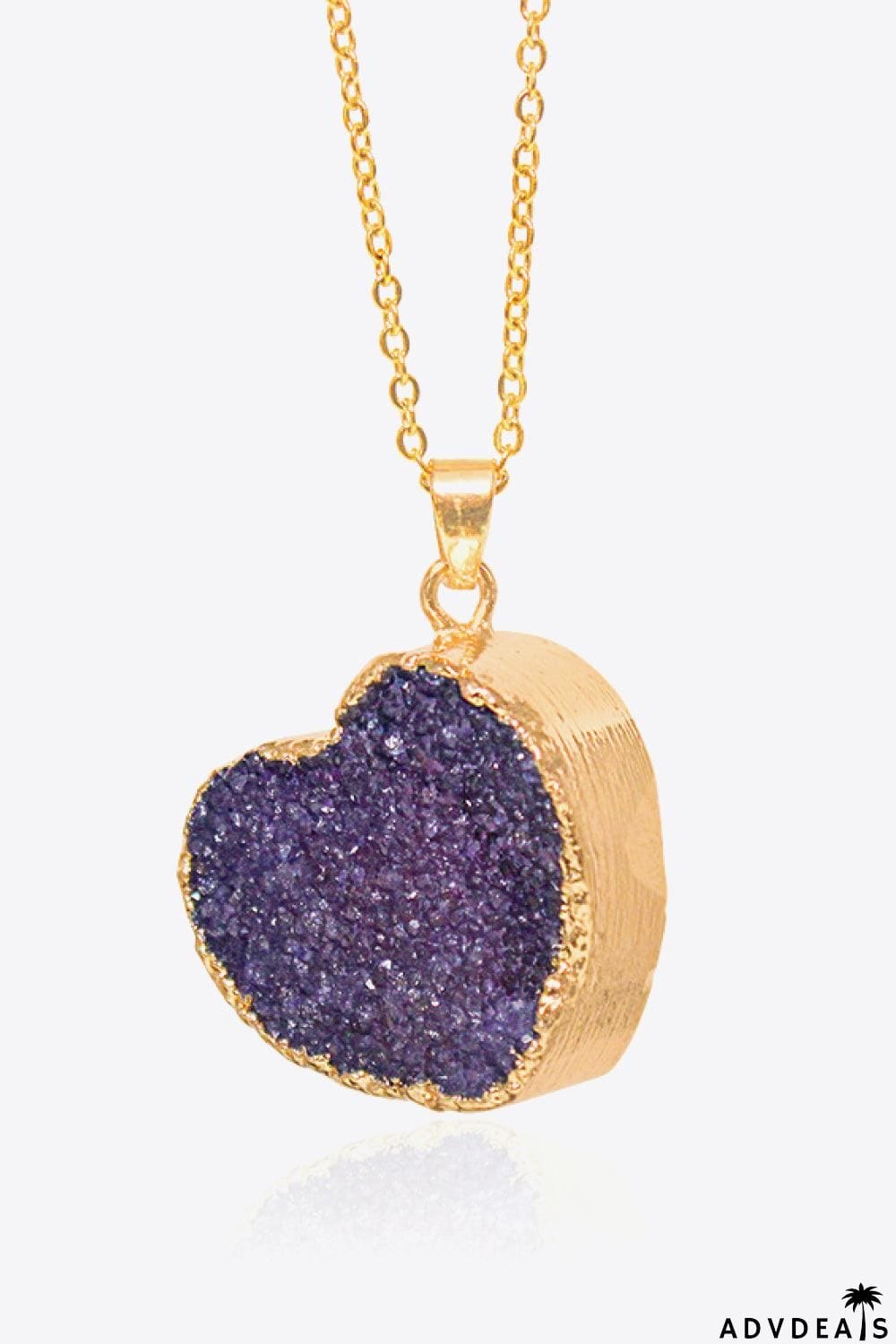 Contrast Heart Druzy Pendant