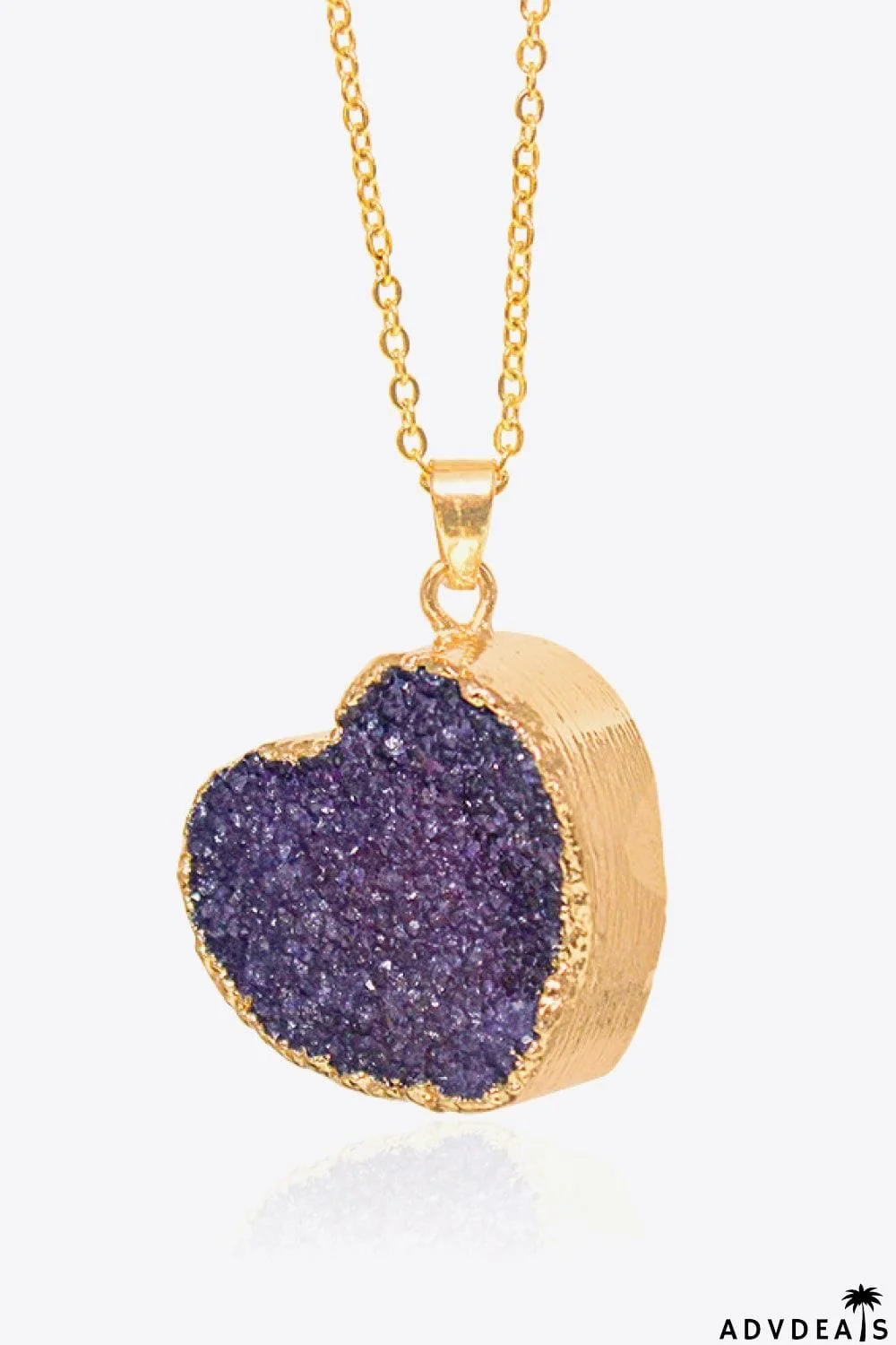 Contrast Heart Druzy Pendant