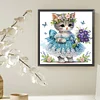 Petit chaton avec bouquet-partiel spécial diamant peinture-30*30cm