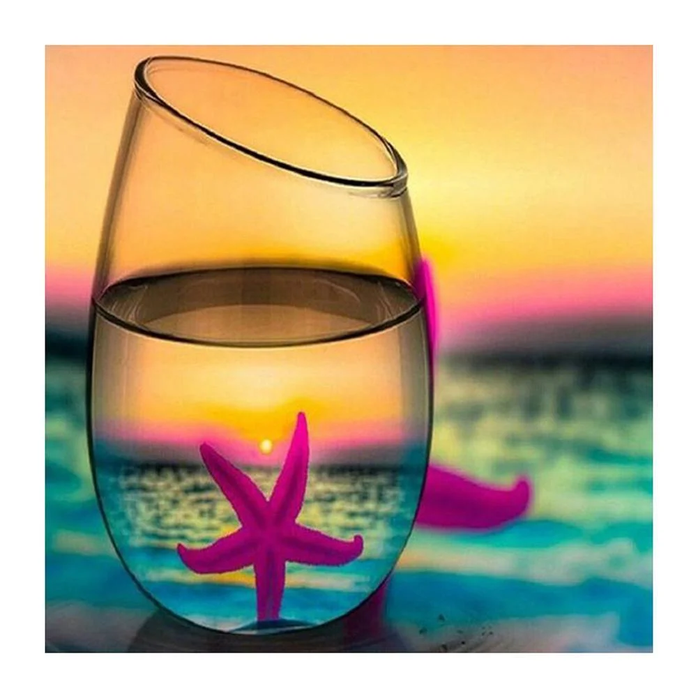Diamond Painting - Full Round Drill - Cup Sea Scene(30*30cm)