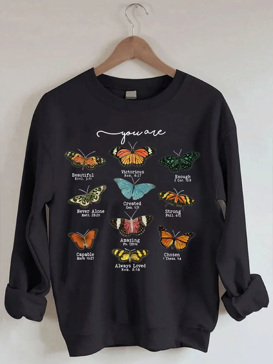 Butterfly Bible Verse Sweatshirt