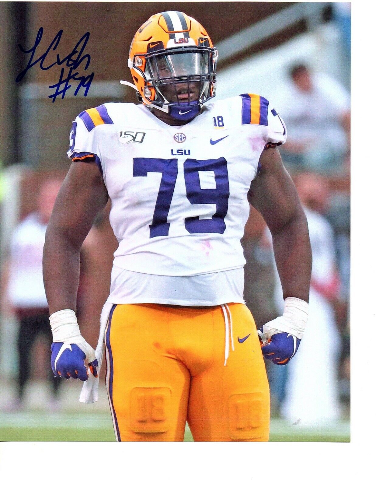 Lloyd Cushenberry LSU signed autographed 8x10 football Photo Poster painting National Champs c