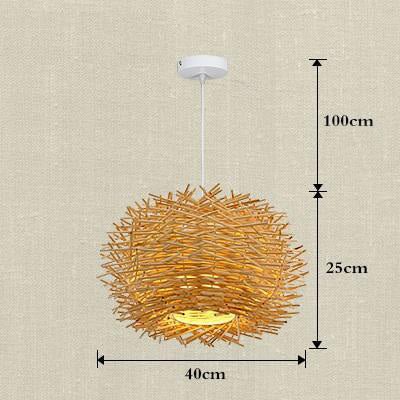Handmade Bird Nest Pendant Light Wicker Wood Hotel Restaurant Dinning Room Cafe Bar Nordic Rattan lustre Modern Hanging Suspension
