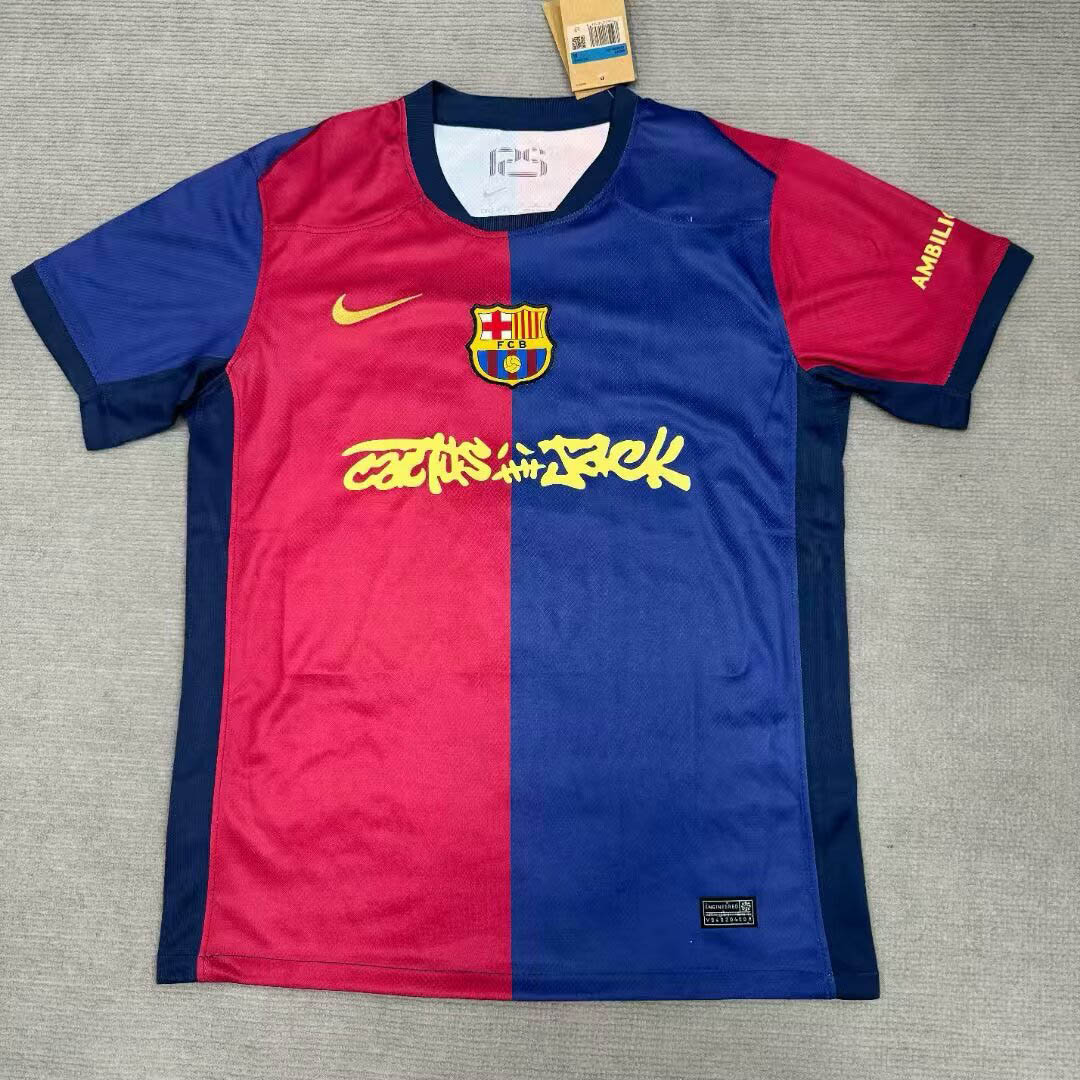 2024-2025 Barcelona Home Travis Scott Joint Edition Football Shirt 1:1 Thai Quality- Maxi Kit