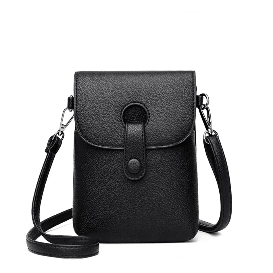Mini Solid Color Ladies Cell Phone Bag High Quality Leather Shoulder Crossbody Bags for Women 2021 Small Female Clutch Hand Bag