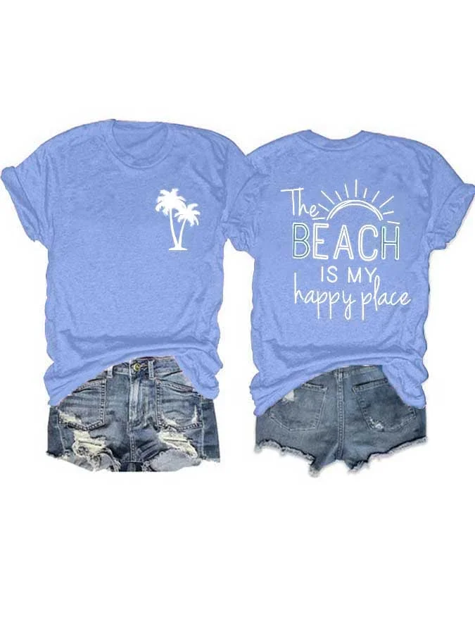 Sunshine Beach Print Ladies T-Shirt