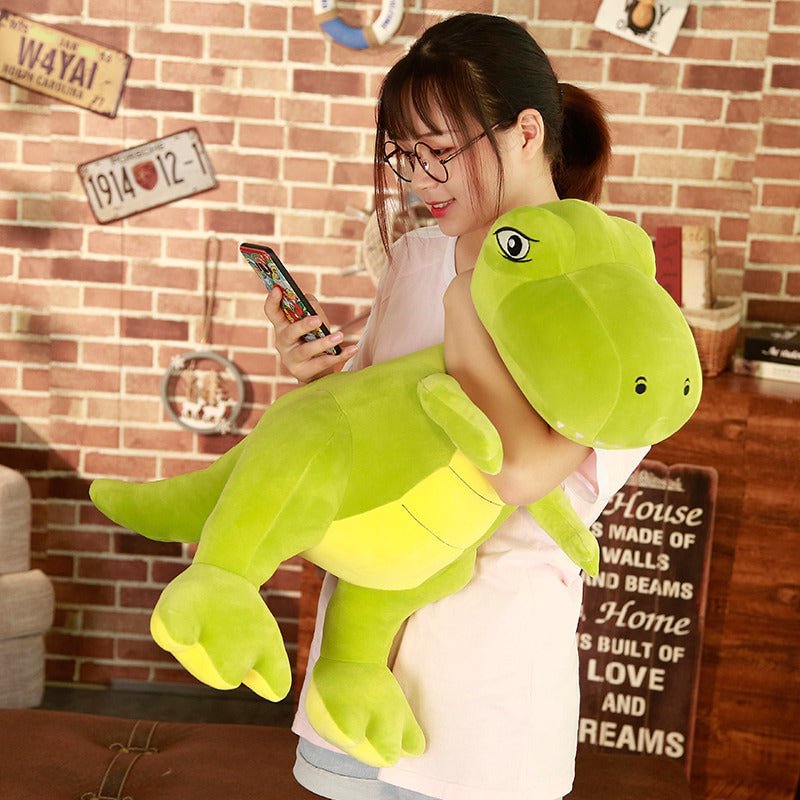 Big Vintage Green Soft Dinosaur Stuffed Animals Plush Squishy Toy