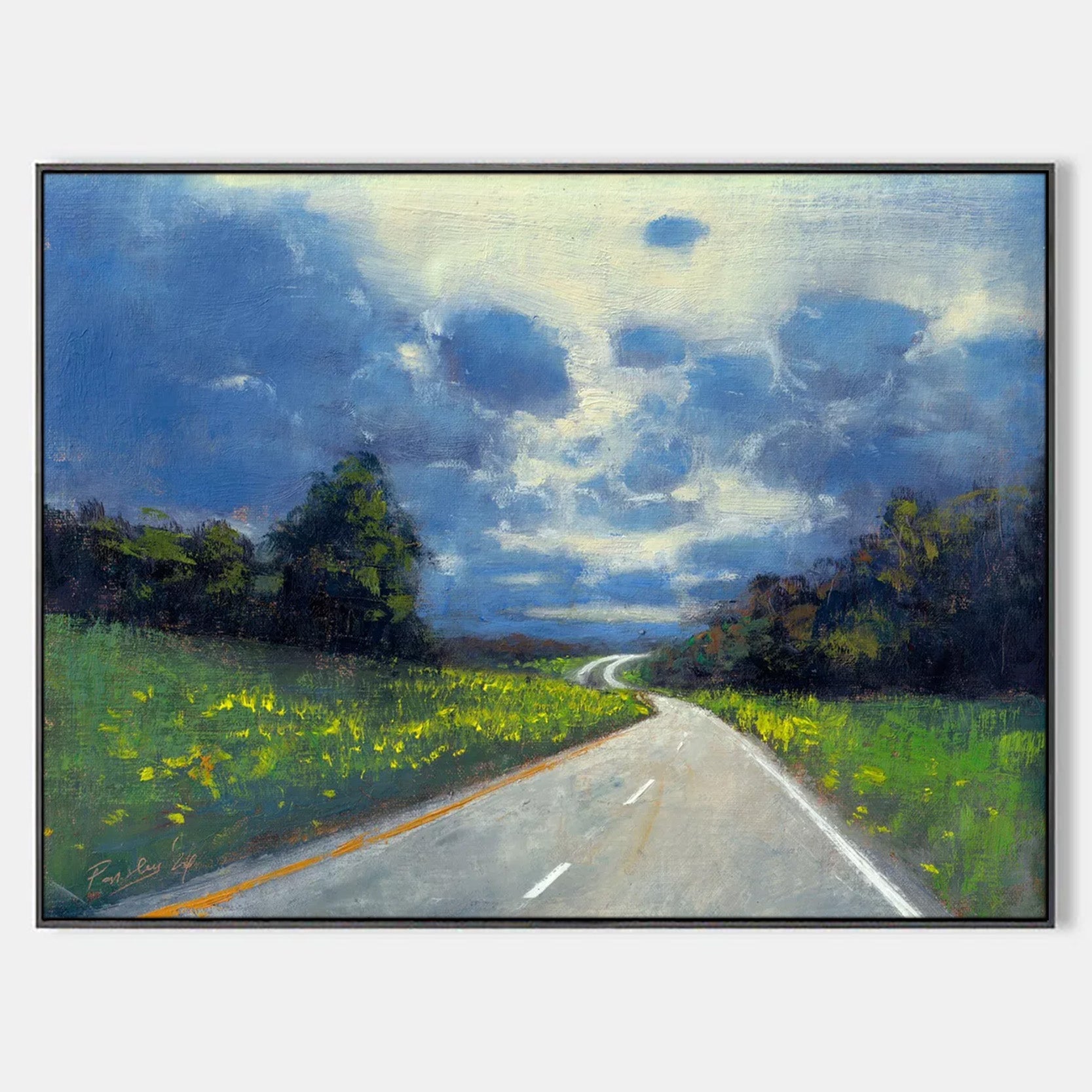 Arabelart Under A Wide Sky / Framed Canvas Art - Hand-Painted Masterpiece AR1164