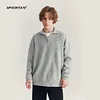 Loose fit half-zip lapel polo sweater