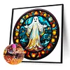 (50*50cm)Stained Glass Halloween - Full Round Drill Diamond Painting