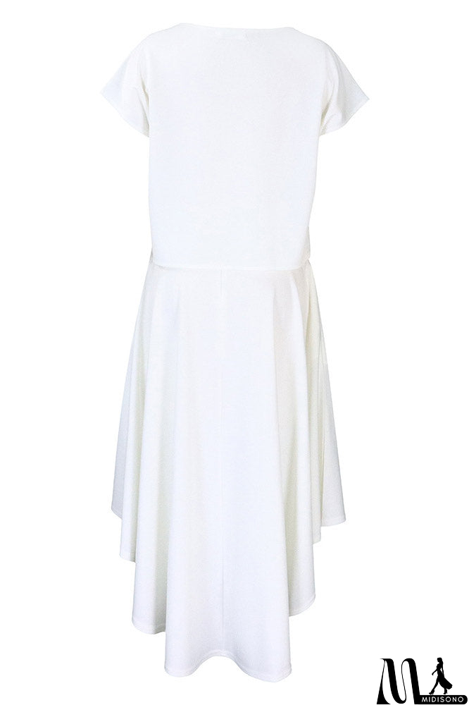 MidiSono - Red Knee Length A-Line Dress On Sale