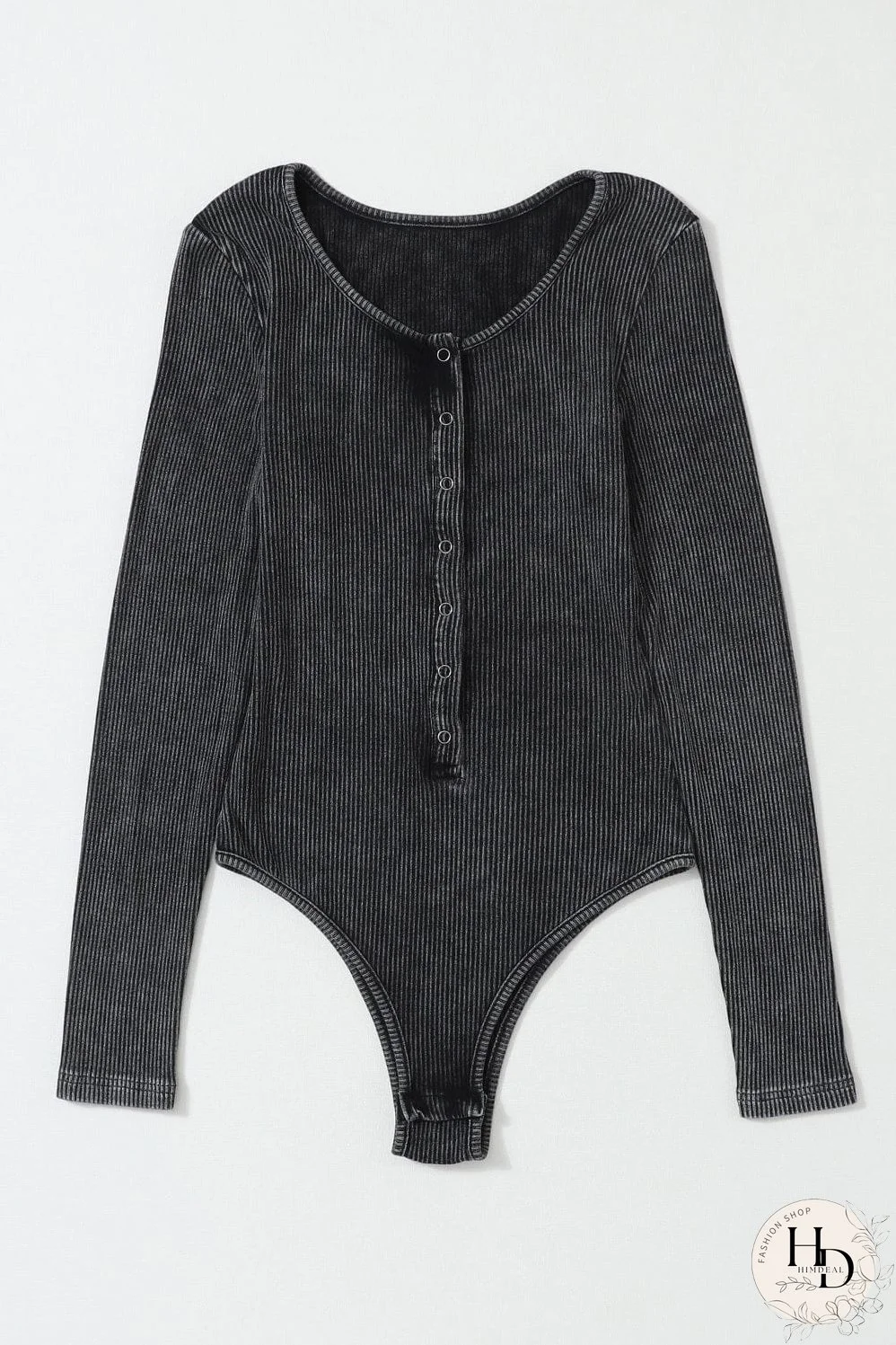 Women's Fashionable Ribbed Knit Henley