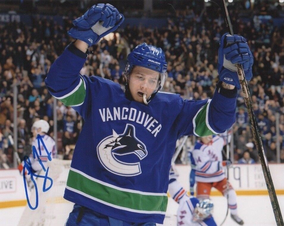 Vancouver Canucks Nikolay Nikolai Goldobin Signed Autographed 8x10 Photo Poster painting COA #9