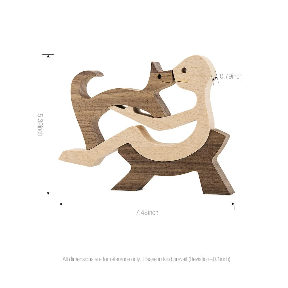 Adornos de madera Wooden Dog Craft Figurine Home Office Table Ornament Easter Decoration Love Dog Pet Lover Gifts oficina OEM 515-2