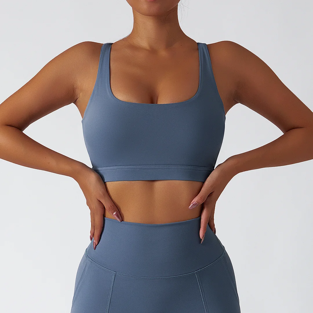 Different types of eco friendly sustainable recycled fabric high impact racer back sports bra online shopping on Hergymclothing