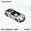 TM 1:64 918 Spyder & Carrera GT Dual Silver Alloy Model, Dustproof, Collectible
