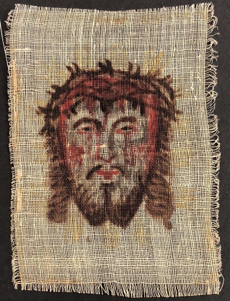 Jesus Christ Hand Painted Napkin Holy Icon Devotional Picture Fabric (O-9346