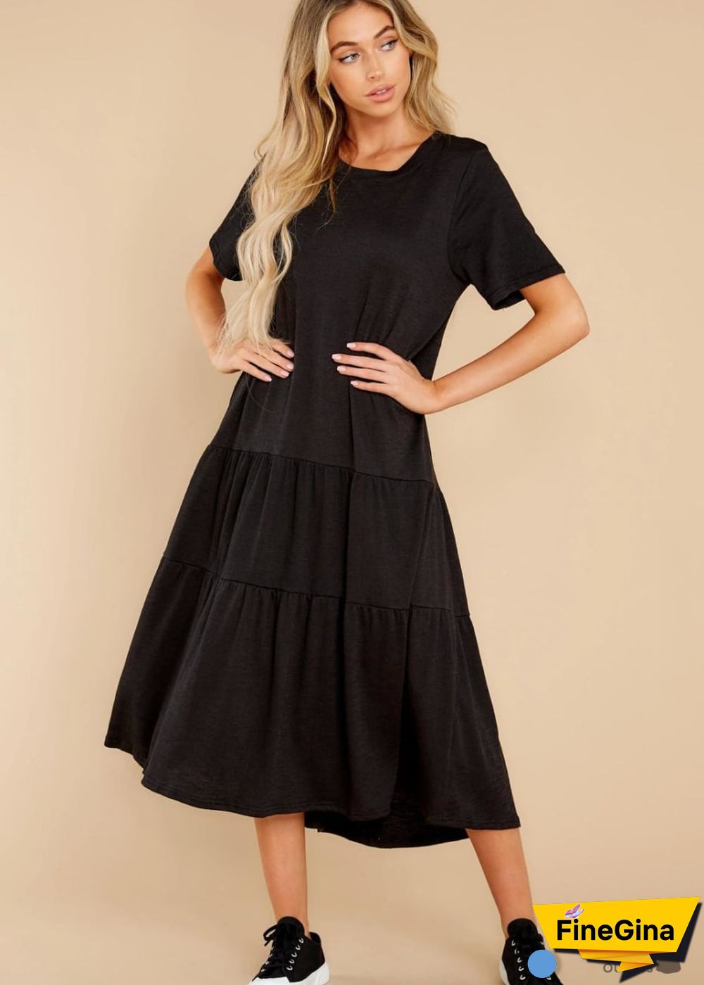 Casual loose Boho Midi Dress Valerie