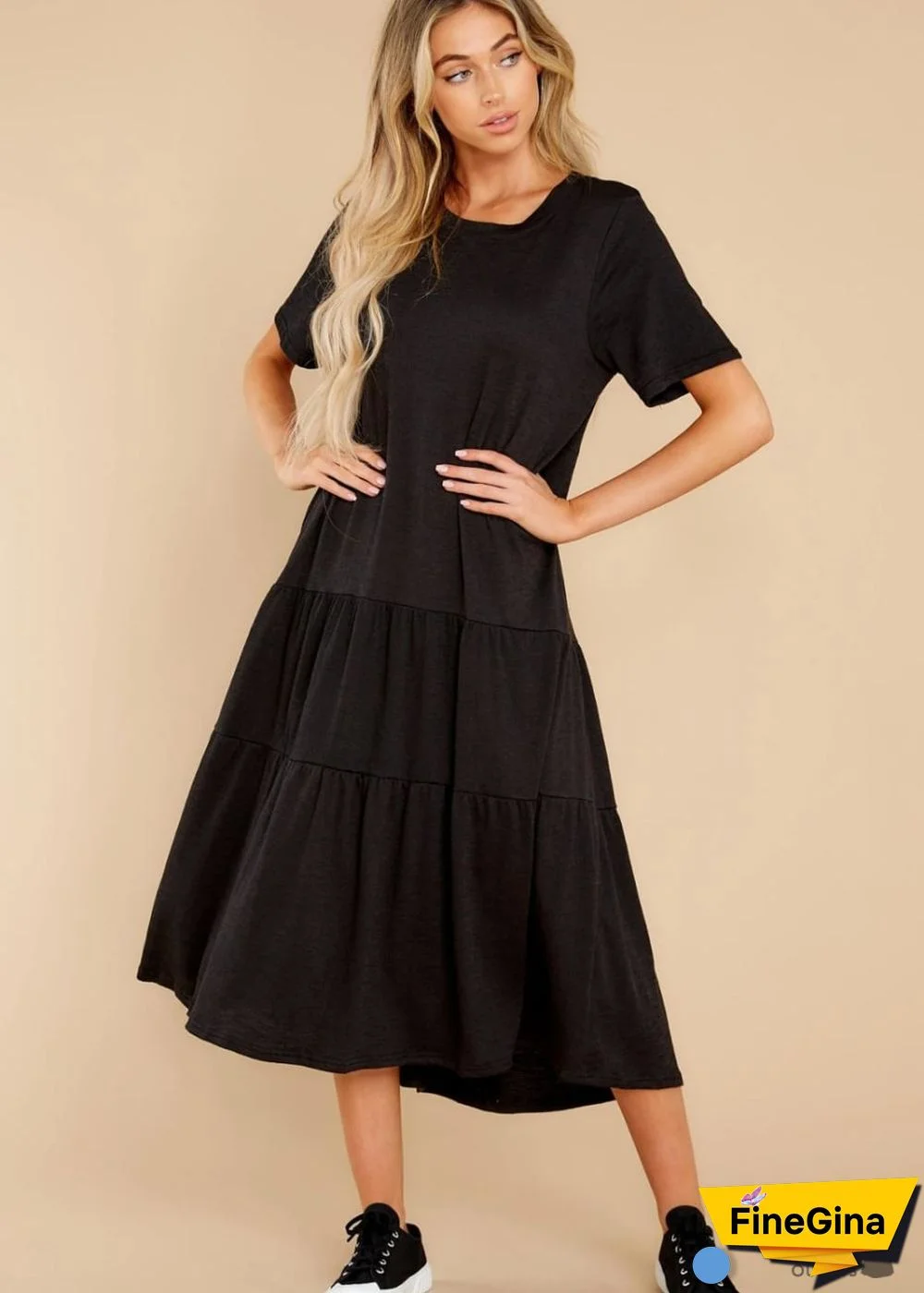 Casual loose Boho Midi Dress Valerie