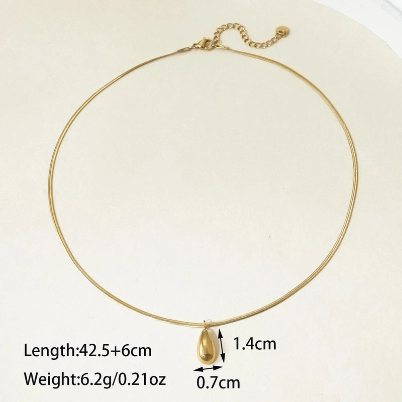 Elegant Retro Minimalist Geometric 304 Stainless Steel 14K Gold Plated Polishing Plating Earrings Necklace