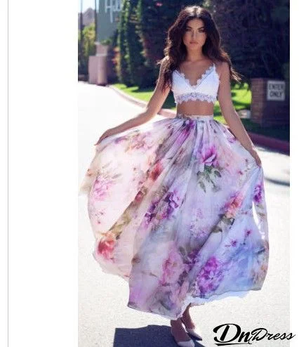 Women Fashion Bohemian Floral Print Skirt