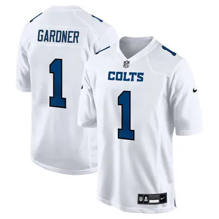 Youth Indianapolis Colts #1 Ahmad Sauce Gardner Tundra White Fashion Game Jersey