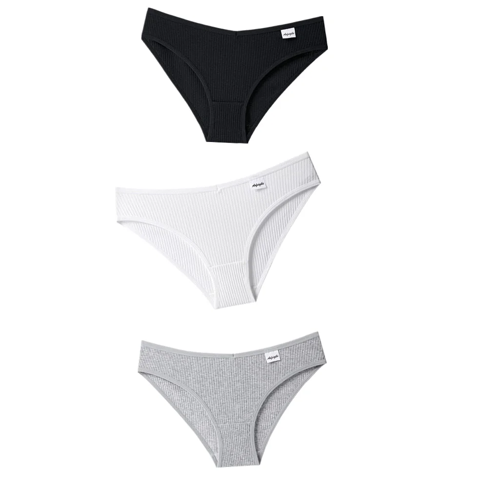 3Pcs Women's Panties Cotton Underwear Seamless Sexy V Waist Briefs Girl Low-Rise Soft Panty Women Underpants Female Lingerie New