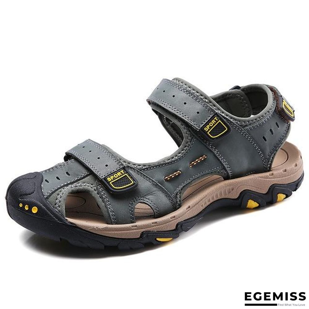 Men Genuine Leather Sandals Beach Outdoor Sandals | EGEMISS