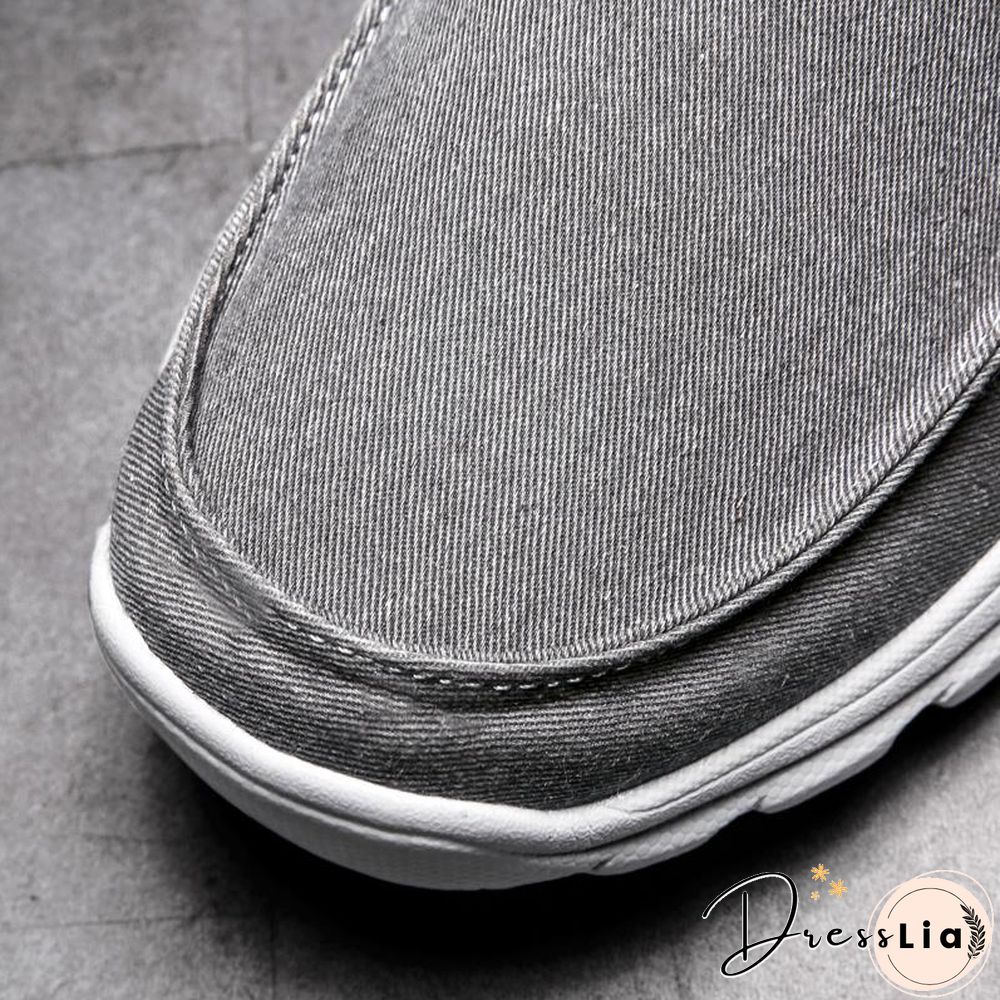 Men Canvas Casual Breathable Footwear Plus size Flat Shoes