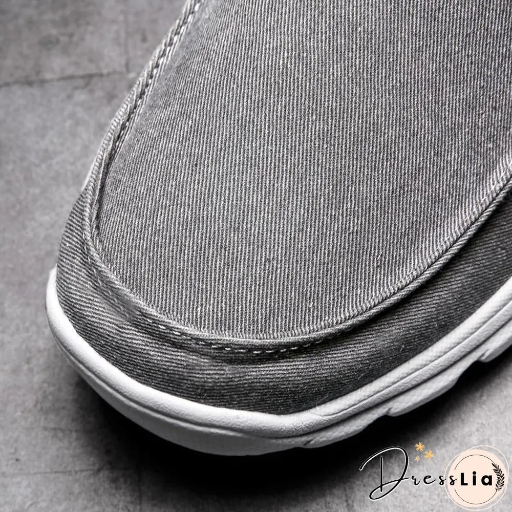 Men Canvas Casual Breathable Footwear Plus size Flat Shoes