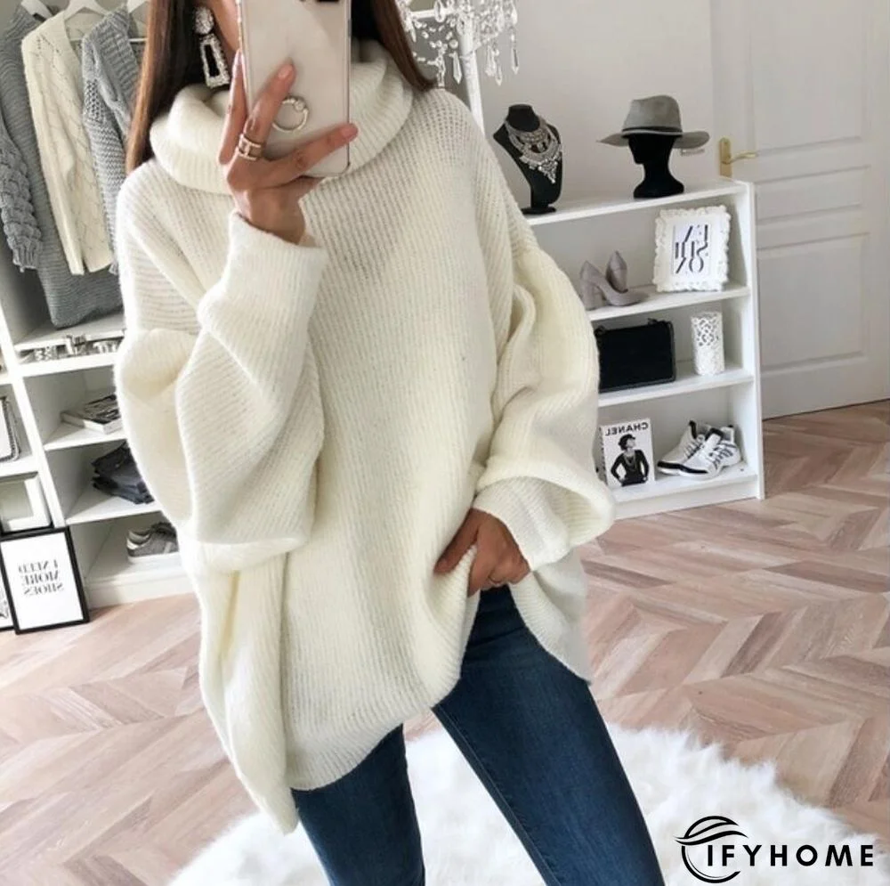 Plain Round Neck Knitted Casual Sweater | IFYHOME