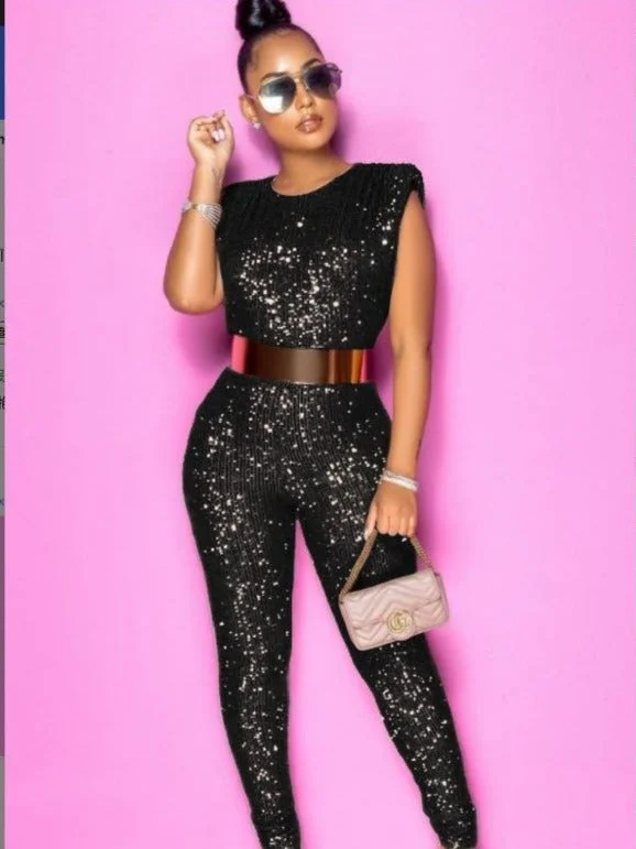 New Fashion Sequin Sexy Sleeveless Jumpsuit