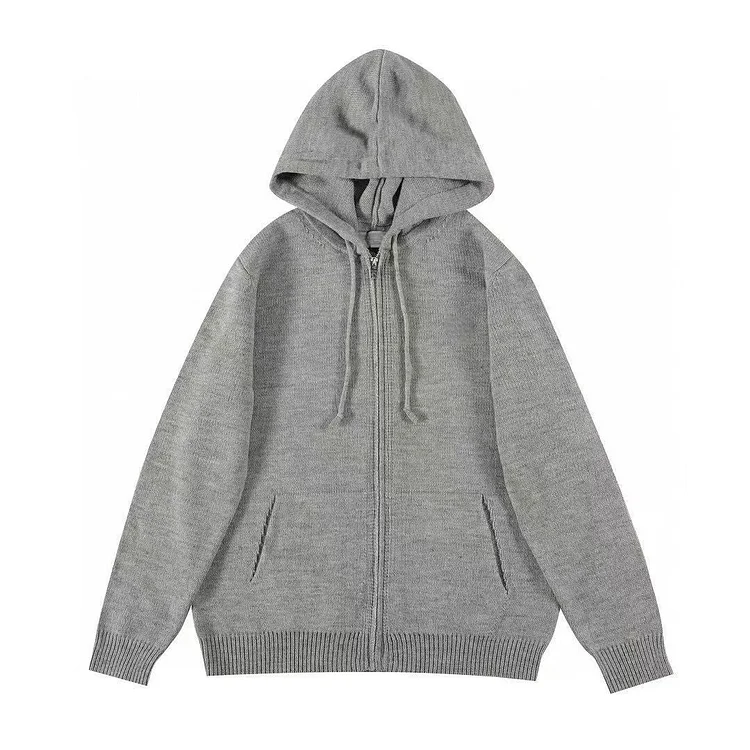 Men's autumn and winter knitted hoodie zipper hoodie warm jacket cardigan jacket