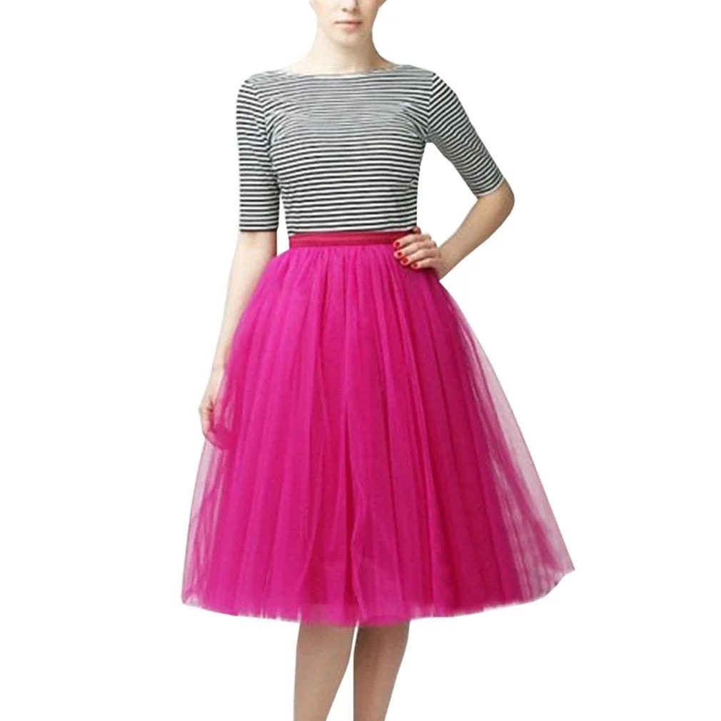 Wedding Planning  A Line Short Knee Length Tutu Tulle Prom Party Skirt