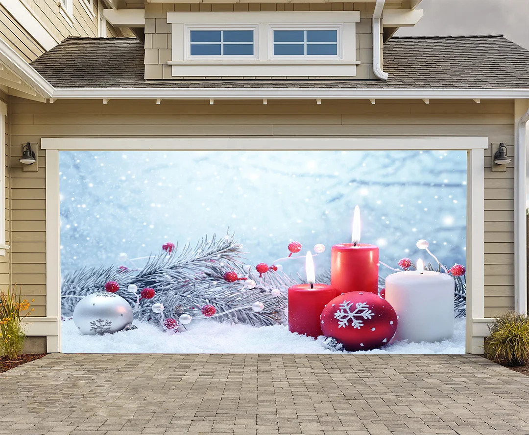 Merry Christmas Sign Christmas Garage Door Set