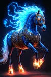 Luxury AB Velvet Diamond Painting Kit - Flaming Horse