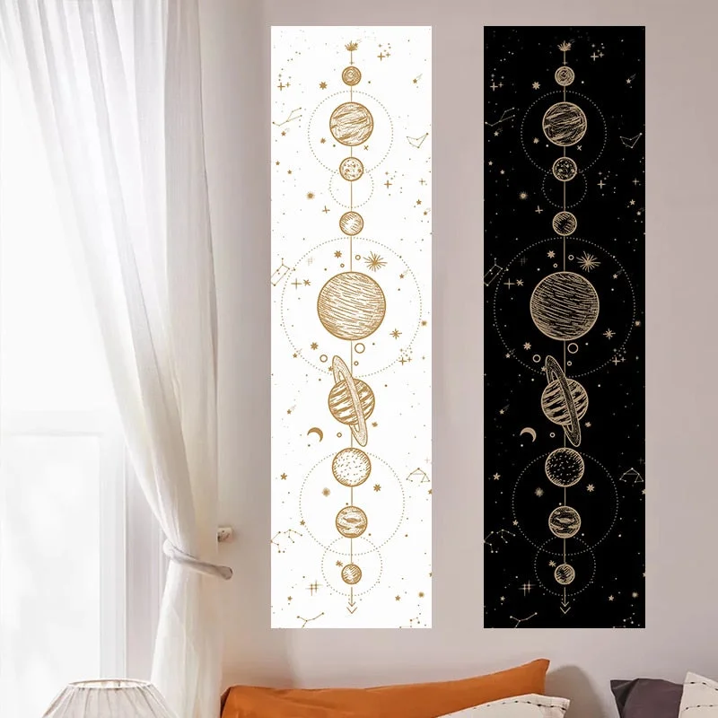 Moon Phase Tapestry Wall Hanging Lunar Eclipse Cycle Psychedelic Carpet Sun Moon Tapestries Bohemian Psychedelic Wall Decoration