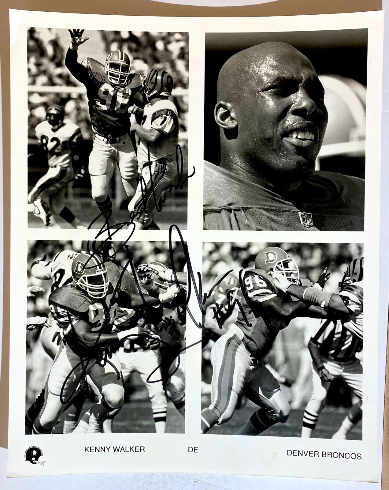 Kenny Walker Signed 8x10 Photo Poster painting Denver Broncos Autograph Auto