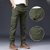 Pantaloni cargo da uomo a gamba dritta elastica ampia
