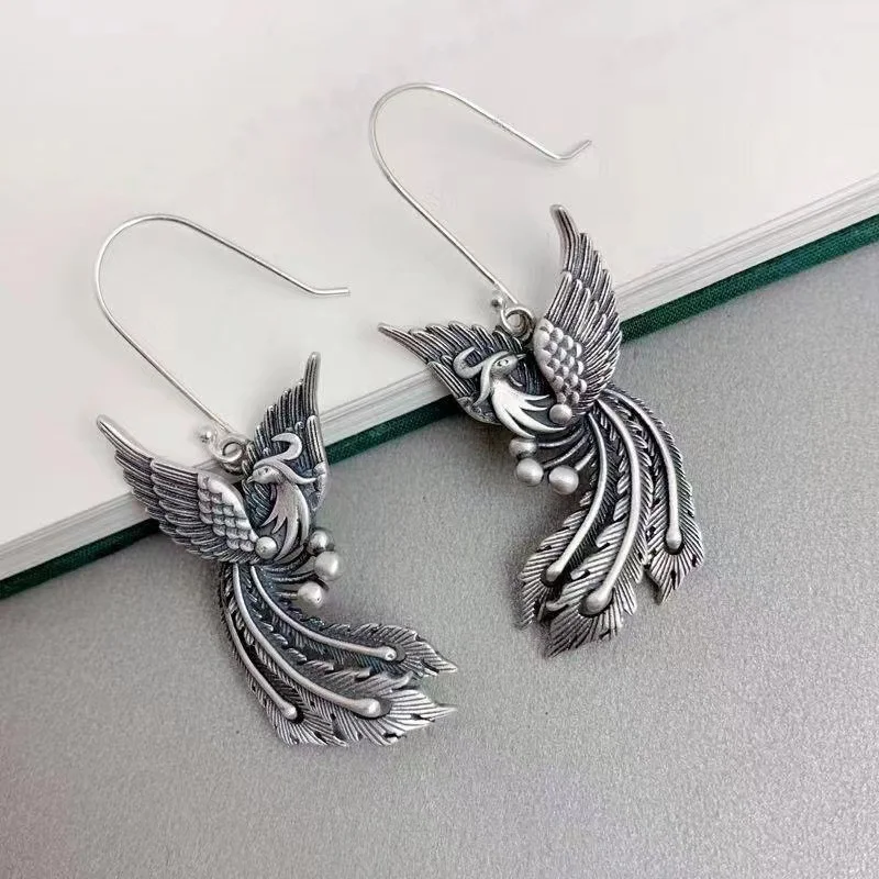 Vintage phoenix temperament ethnic style earrings